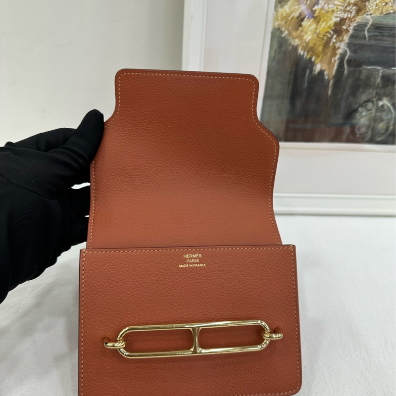 Hermes愛馬仕Roulis Slim短豬鼻子皮夾 南瓜色 Z刻-7