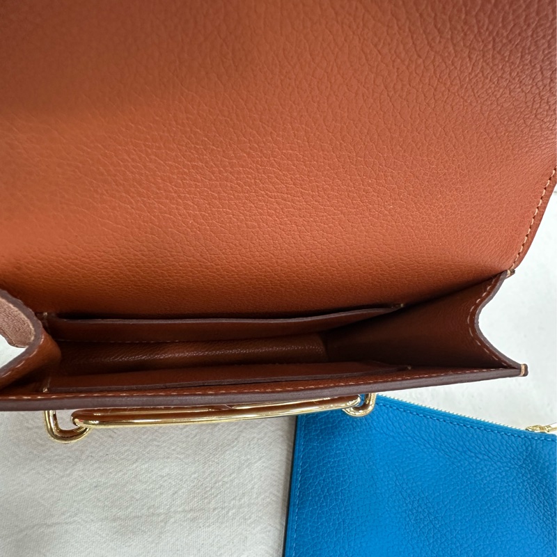 Hermes愛馬仕Roulis Slim短豬鼻子皮夾 南瓜色 Z刻-8