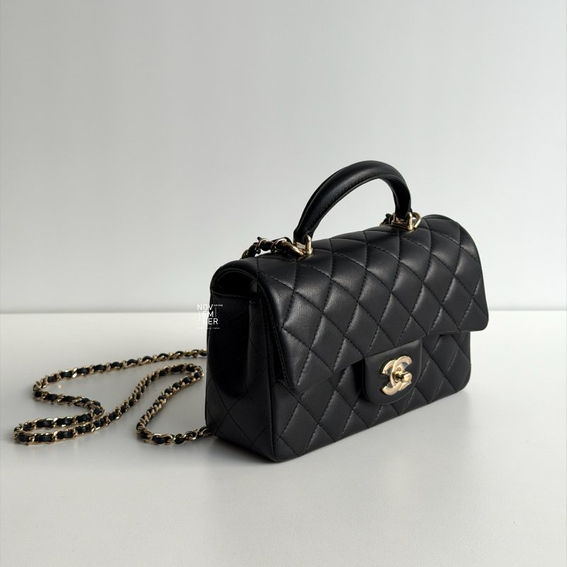 閒置新✨ Chanel 香奈兒 Mini CF Handle 黑色金釦-1