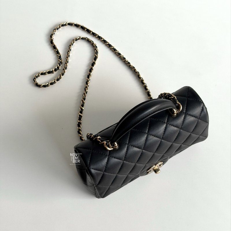 閒置新✨ Chanel 香奈兒 Mini CF Handle 黑色金釦-2