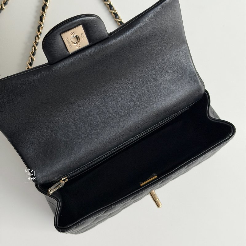 閒置新✨ Chanel 香奈兒 Mini CF Handle 黑色金釦-3