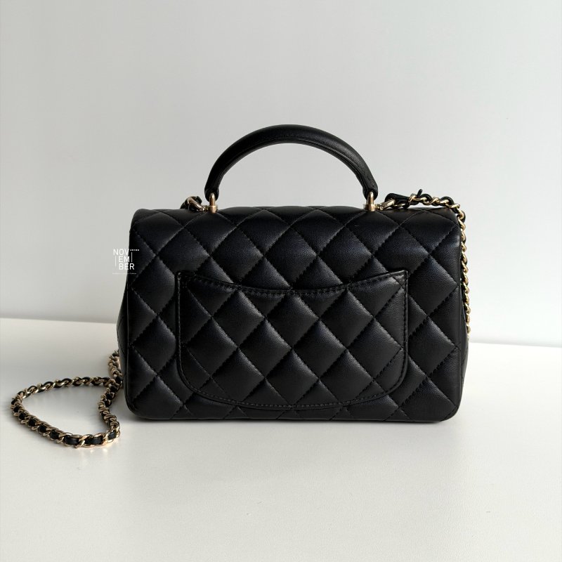 閒置新✨ Chanel 香奈兒 Mini CF Handle 黑色金釦-6