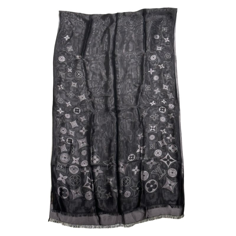 LV SCARF BLACK WHITE-4