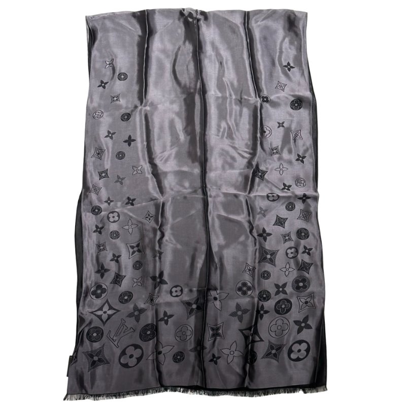 LV SCARF BLACK WHITE-5