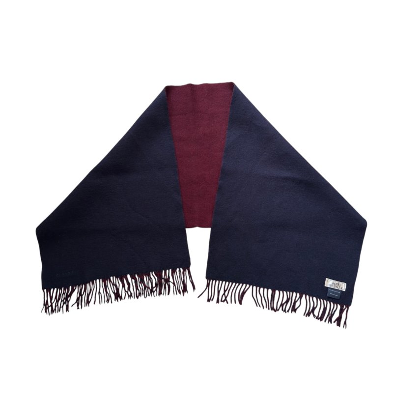 HERMES 純羊絨 雙面 圍巾-1