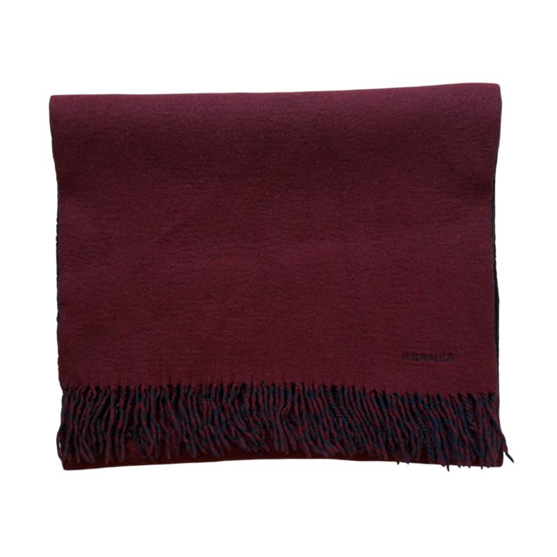 HERMES 純羊絨 雙面 圍巾-3