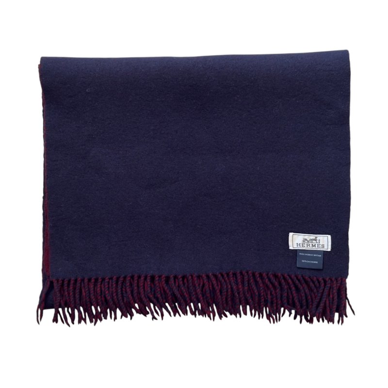 HERMES 純羊絨 雙面 圍巾-6