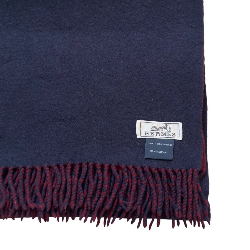 HERMES 純羊絨 雙面 圍巾-8