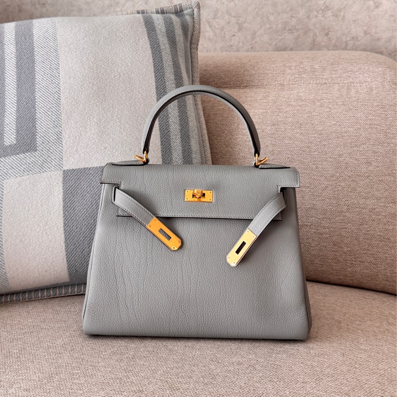 Hermes Kelly 28 海鷗灰金釦 TOGO皮-0