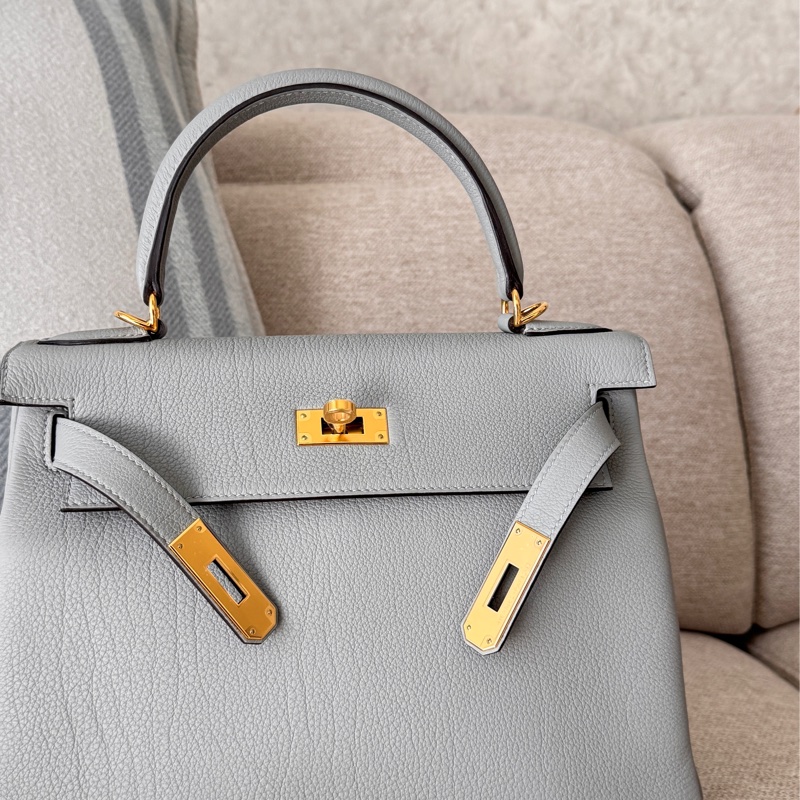 Hermes Kelly 28 海鷗灰金釦 TOGO皮-4