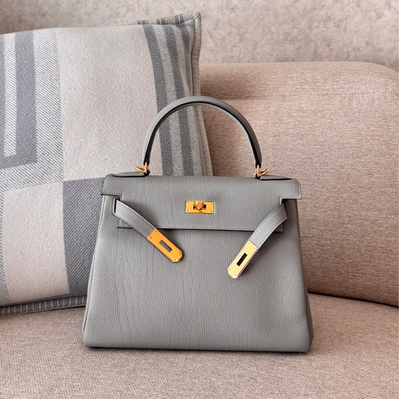 Hermes Kelly 28 海鷗灰金釦 TOGO皮-5