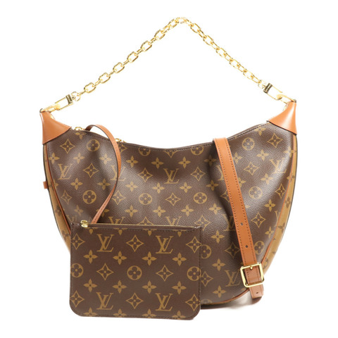 LOUIS VUITTON Monogram Reverse Loop Hobo金扣手挽肩背兩用袋