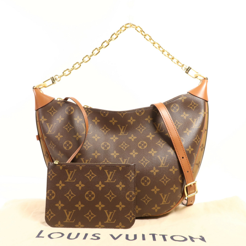 LOUIS VUITTON Monogram Reverse Loop Hobo金扣手挽肩背兩用袋-12
