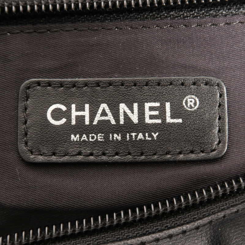 CHANEL 塗層帆布/尼龍Paris Biarritz Tote銀扣手挽袋-10