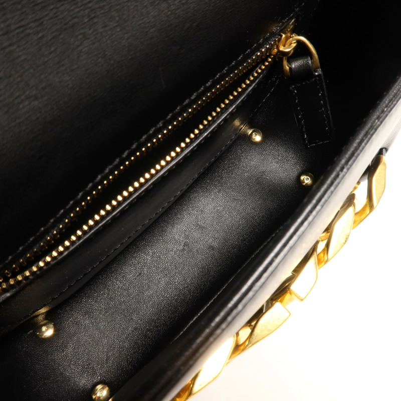 Valentino 牛皮皮革Shoulder Bag金扣肩背袋-9