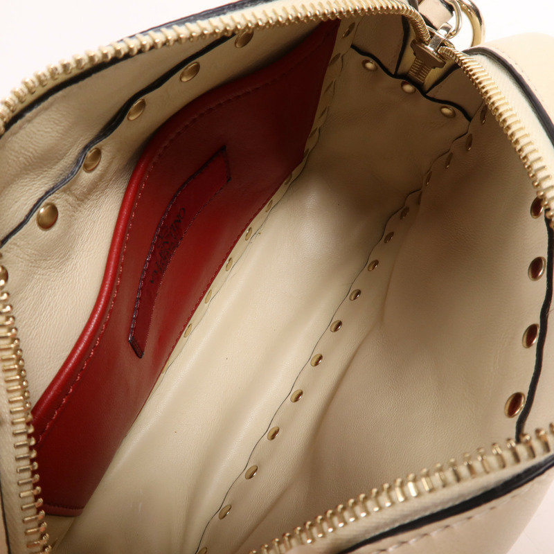 Valentino 牛皮皮革Shoulder Bag金扣肩背袋-9