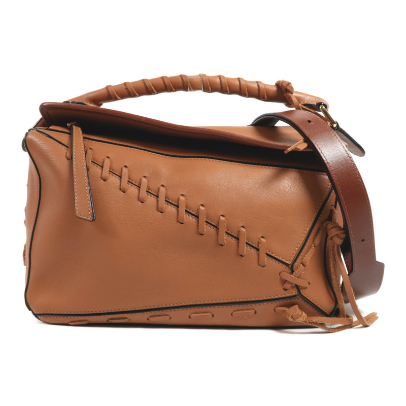 LOEWE 牛皮皮革Puzzle Medium金扣手挽肩背兩用袋-0