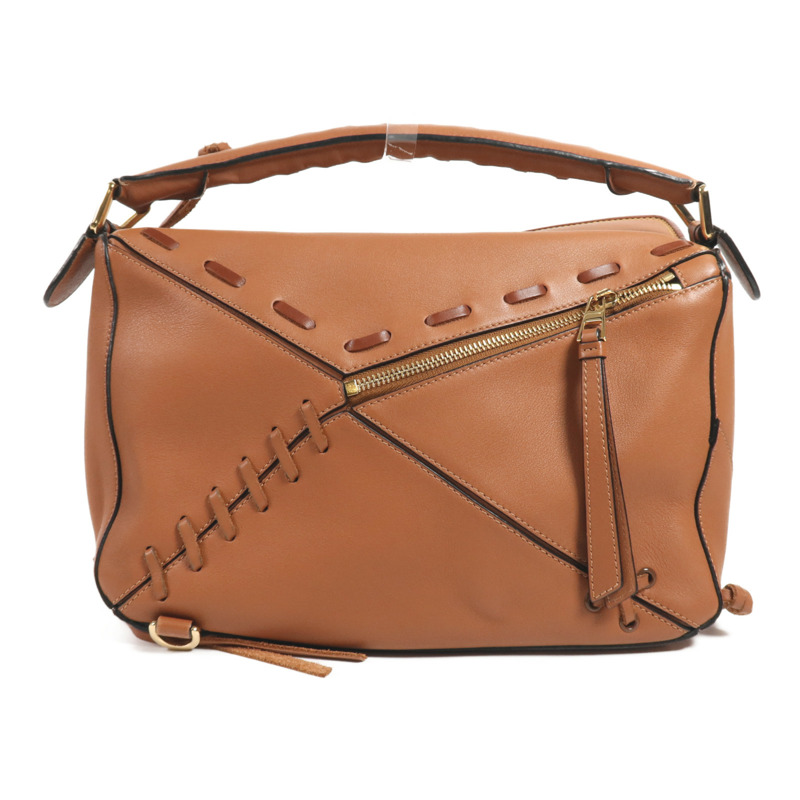 LOEWE 牛皮皮革Puzzle Medium金扣手挽肩背兩用袋-1