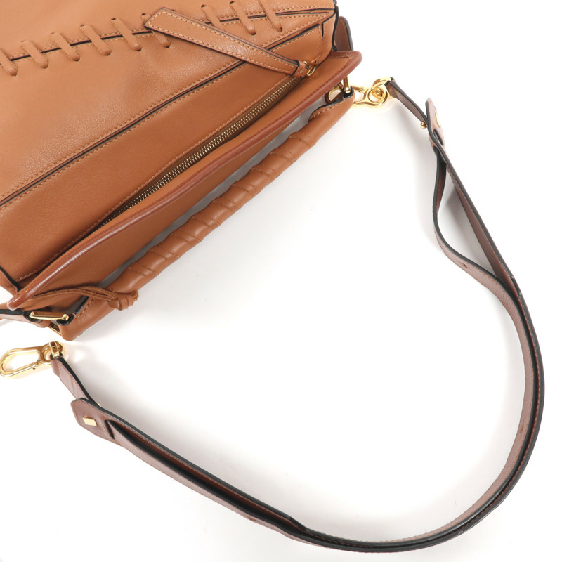 LOEWE 牛皮皮革Puzzle Medium金扣手挽肩背兩用袋-4