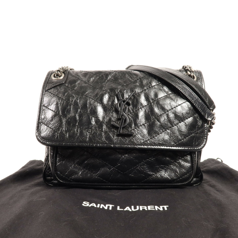 SAINT LAURENT 牛皮皮革Niki MM銀扣肩背袋-12