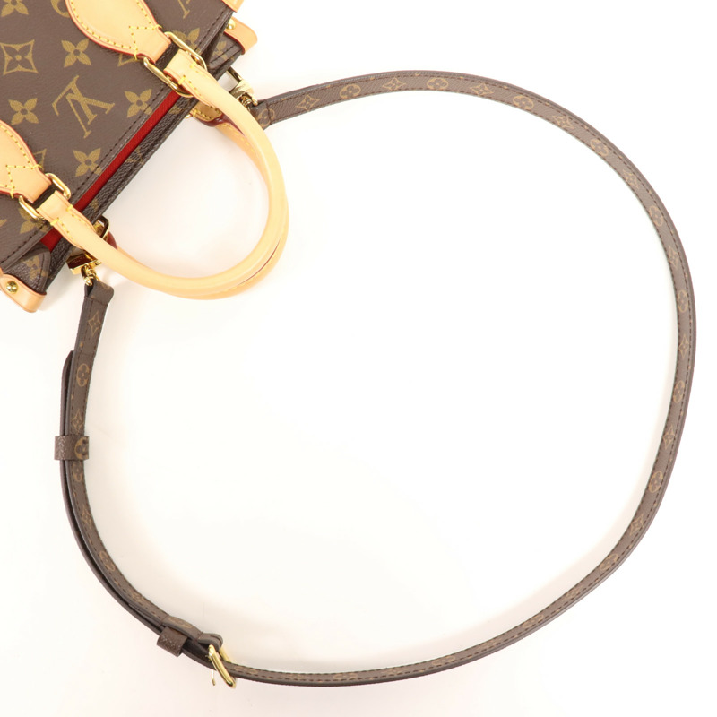 LOUIS VUITTON Monogram Sac Plat BB金扣手挽肩背兩用袋-4