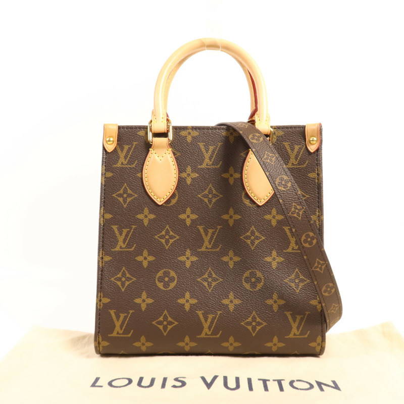 LOUIS VUITTON Monogram Sac Plat BB金扣手挽肩背兩用袋-11