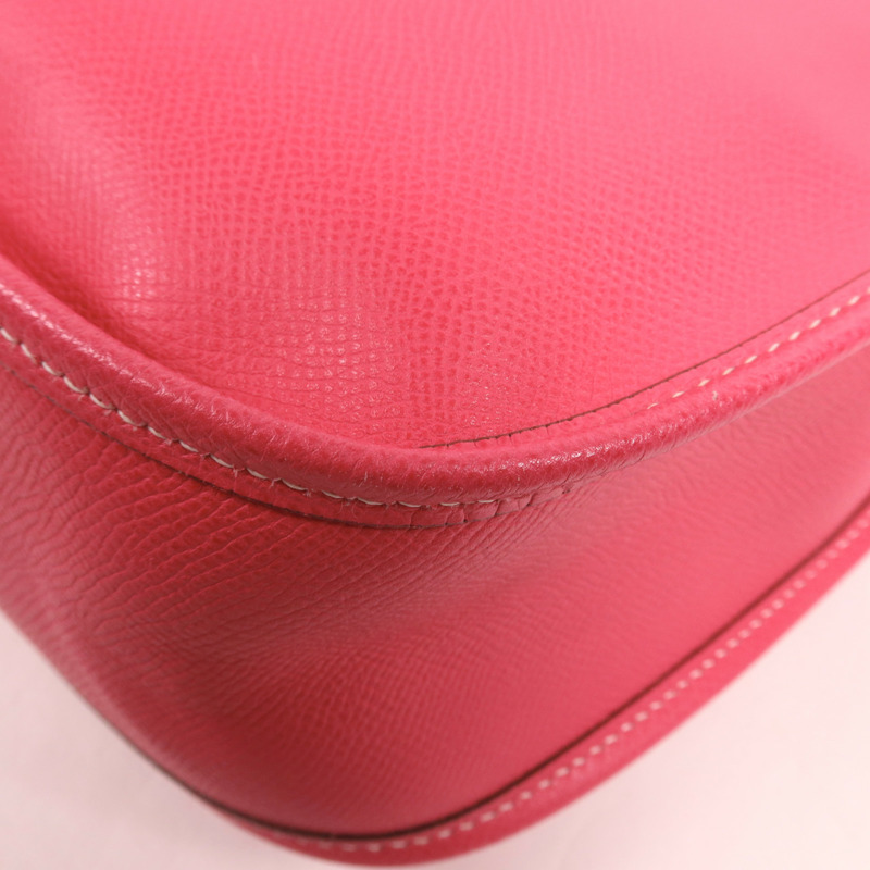 HERMES Epsom皮革Evelyne GM銀扣肩背袋Rose Tyrien-7
