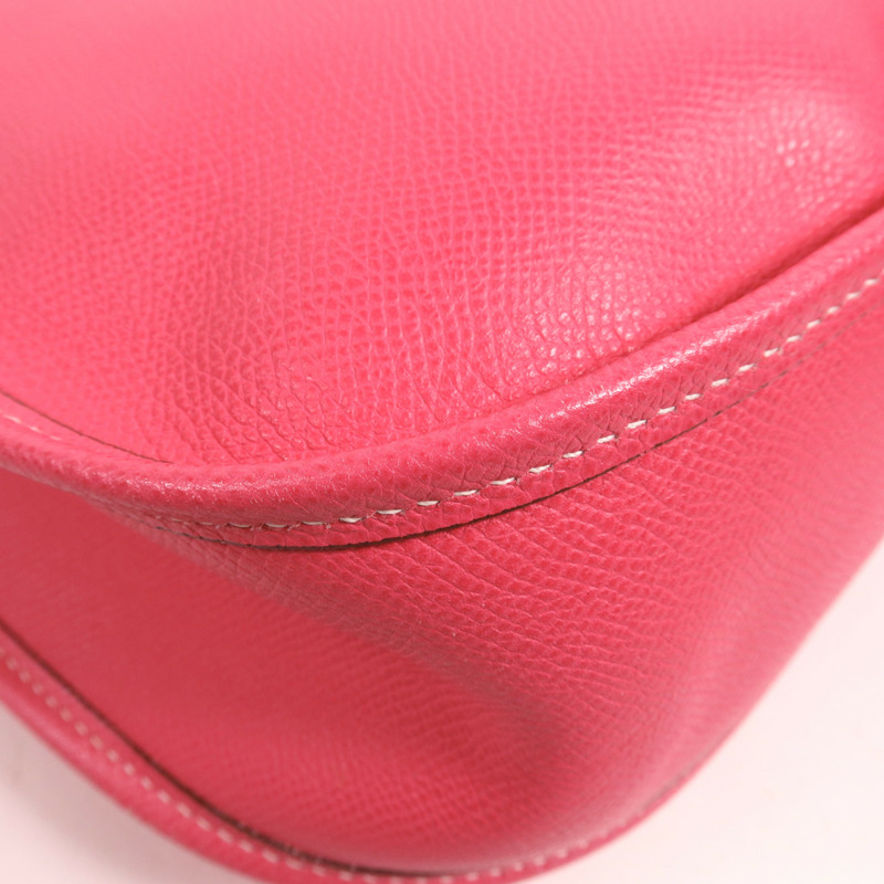 HERMES Epsom皮革Evelyne GM銀扣肩背袋Rose Tyrien-8