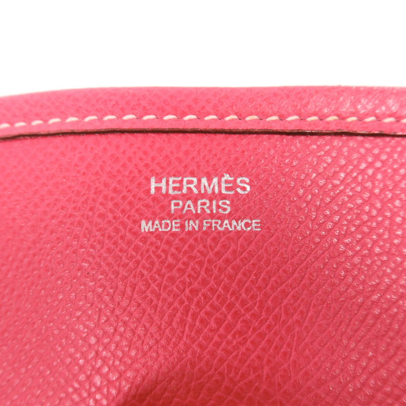 HERMES Epsom皮革Evelyne GM銀扣肩背袋Rose Tyrien-10