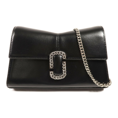 MARC JACOBS 牛皮皮革Chain Shoulder銀扣鏈帶肩背袋