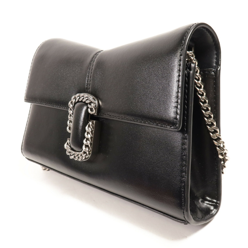 MARC JACOBS 牛皮皮革Chain Shoulder銀扣鏈帶肩背袋-2