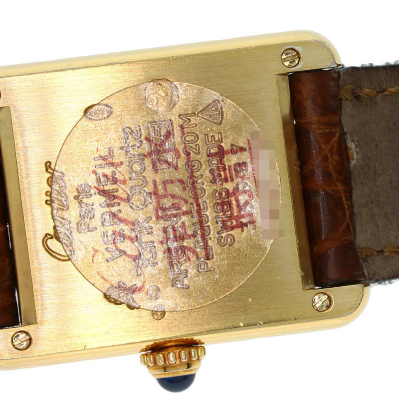 卡地亞 W1003053 Must Tank SM 女士腕錶,GP 皮革錶帶-23