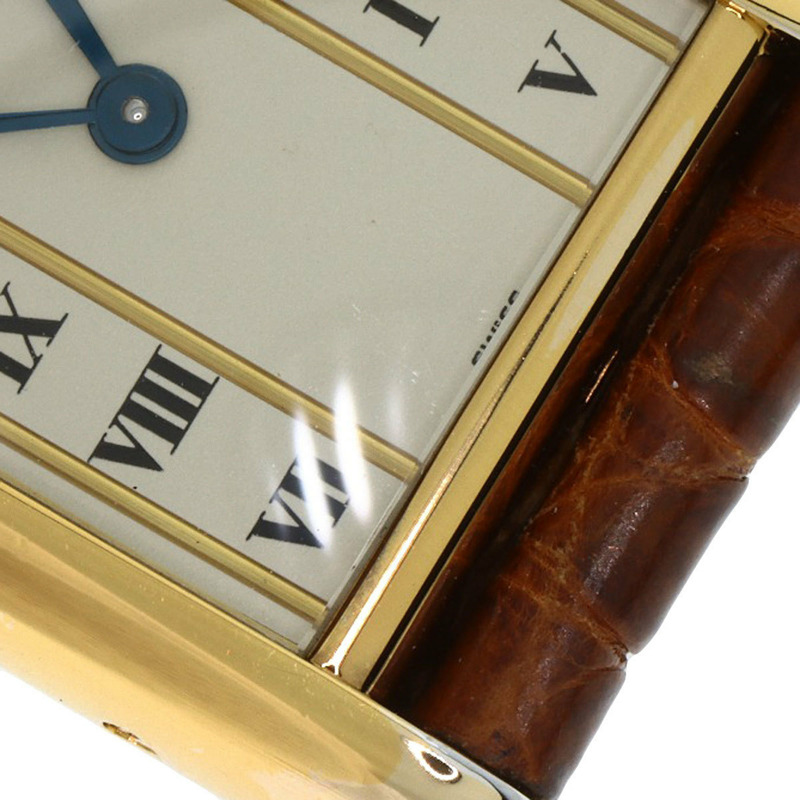 卡地亞 W1003053 Must Tank SM 女士腕錶,GP 皮革錶帶-27