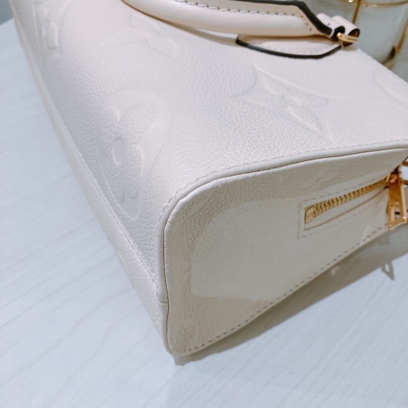 TK1886 Louis Vuitton 路易威登奶昔白手提/斜挎包On The Go East West Monogram Empreinte Cream X GHW-39