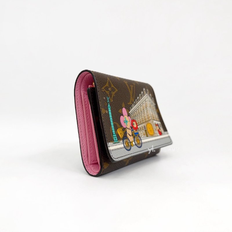 ❣LV 原花Victorine金釦paris吉祥物Vivienne三折短夾-2