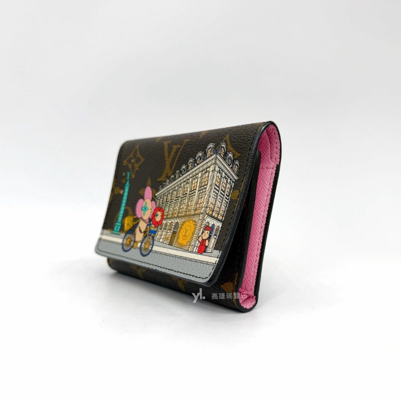 ❣LV 原花Victorine金釦paris吉祥物Vivienne三折短夾-3