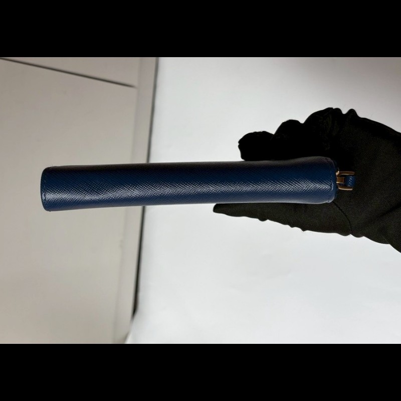 Prada 藍色皮革拉鍊中夾-5