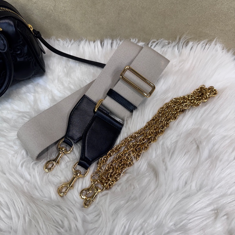 Gucci 黑金牛皮波士頓包 雙背帶 近全新-8