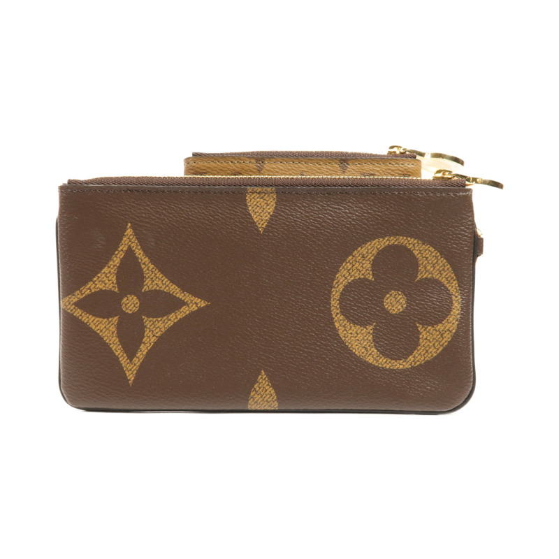 LOUIS VUITTON Monogram Reverse Pochette Trio金扣手拿包-1