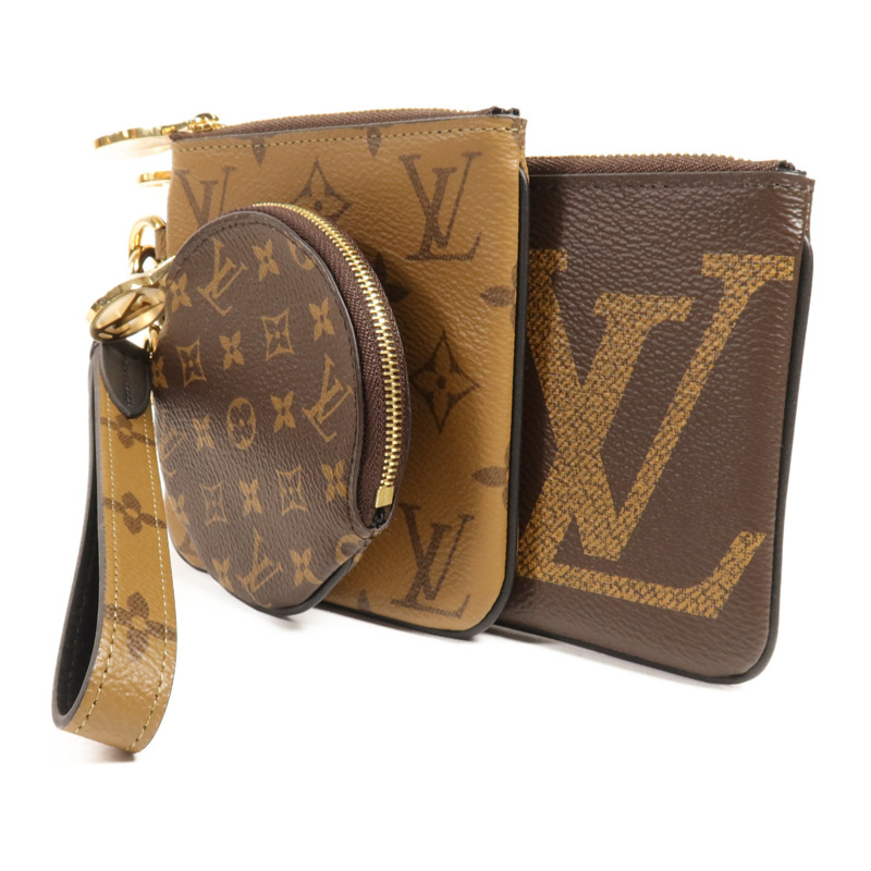 LOUIS VUITTON Monogram Reverse Pochette Trio金扣手拿包-2