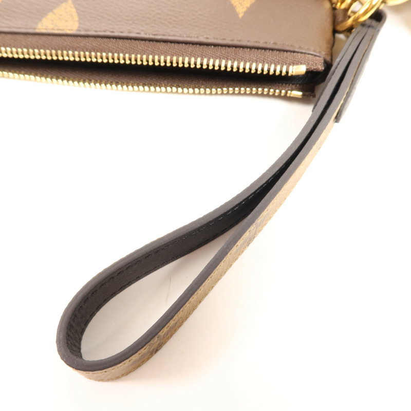 LOUIS VUITTON Monogram Reverse Pochette Trio金扣手拿包-6