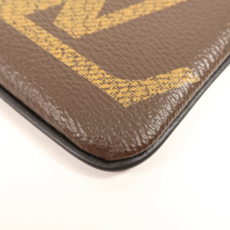 LOUIS VUITTON Monogram Reverse Pochette Trio金扣手拿包-7