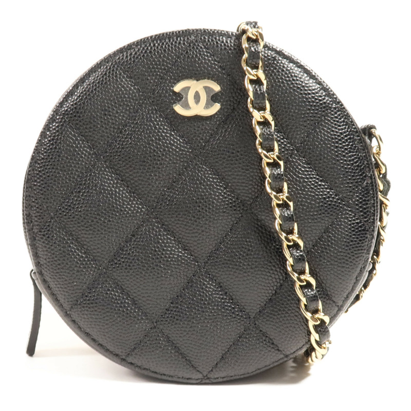 CHANEL 牛皮皮革Shoulder Bag金扣鏈帶肩背袋-0