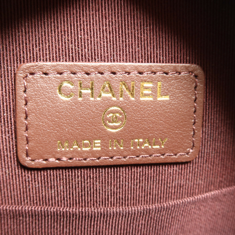 CHANEL 牛皮皮革Shoulder Bag金扣鏈帶肩背袋-5