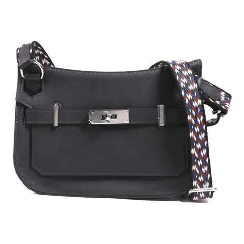 HERMES Swift皮革Mini Jypsiere銀扣肩背袋Caban