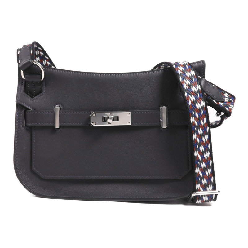 HERMES Swift皮革Mini Jypsiere銀扣肩背袋Caban-0