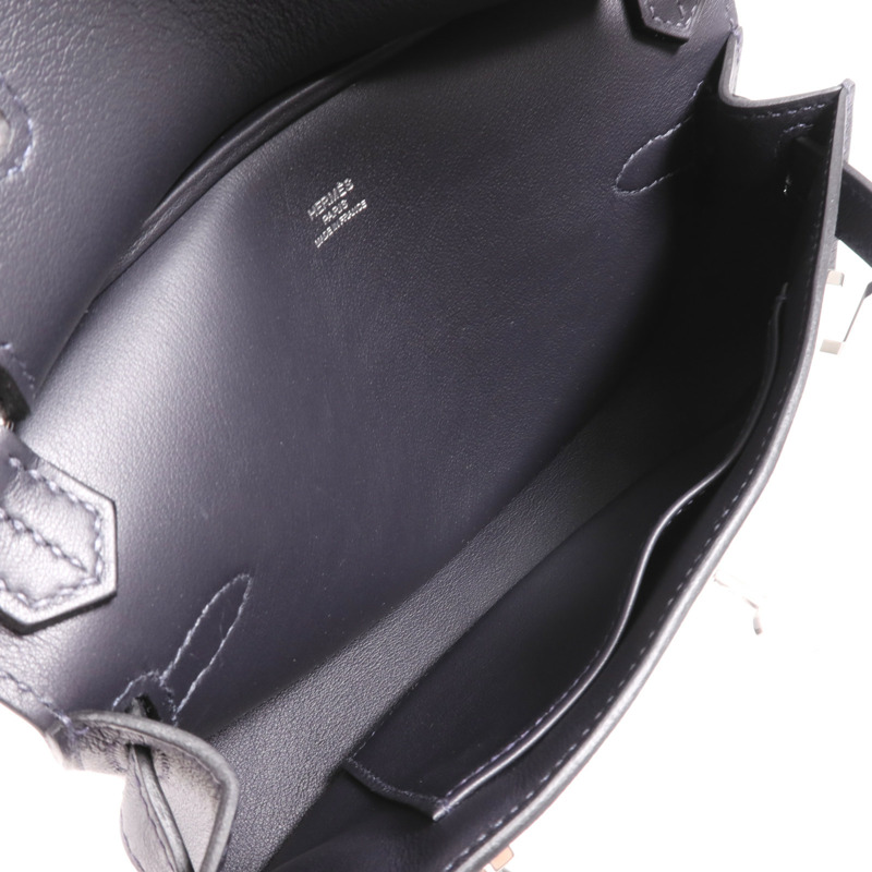 HERMES Swift皮革Mini Jypsiere銀扣肩背袋Caban-6