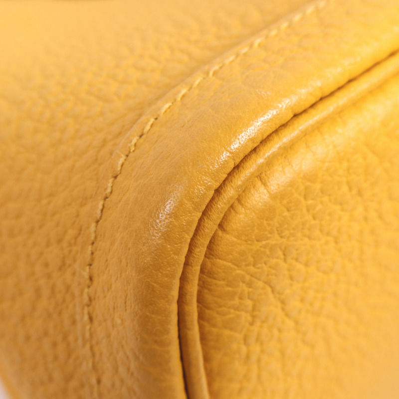 HERMES Country皮革Garden Party PM銀扣手挽袋Jaune Ambre-8