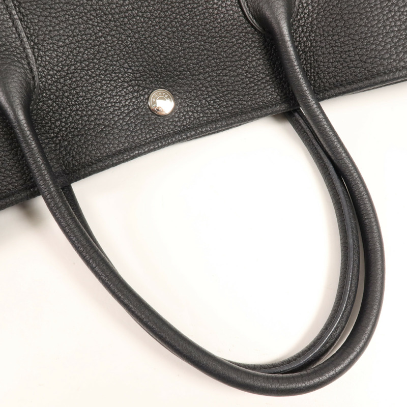 HERMES Negonda皮革GardenParty PM銀扣手挽袋-4