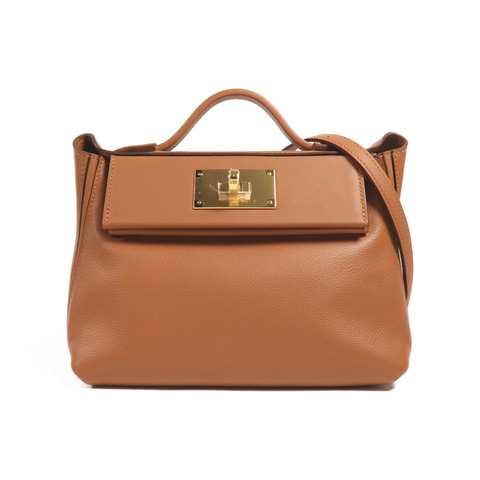 HERMES Evercolor皮革24/24 Mini金扣手挽肩背兩用袋
